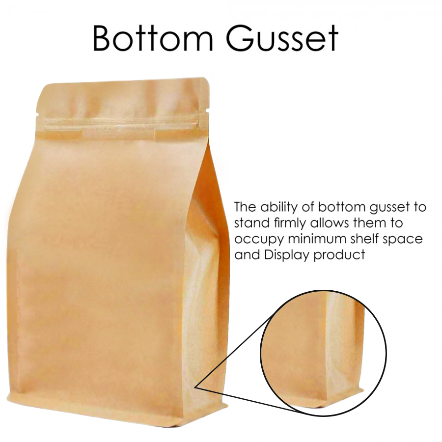 250g Kraft Paper Flat Bottom Pouch Bag with Zip Lock FB4